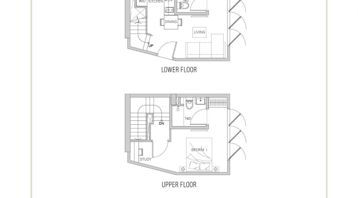 1 Bedroom Duplex Type B4 Stack 01